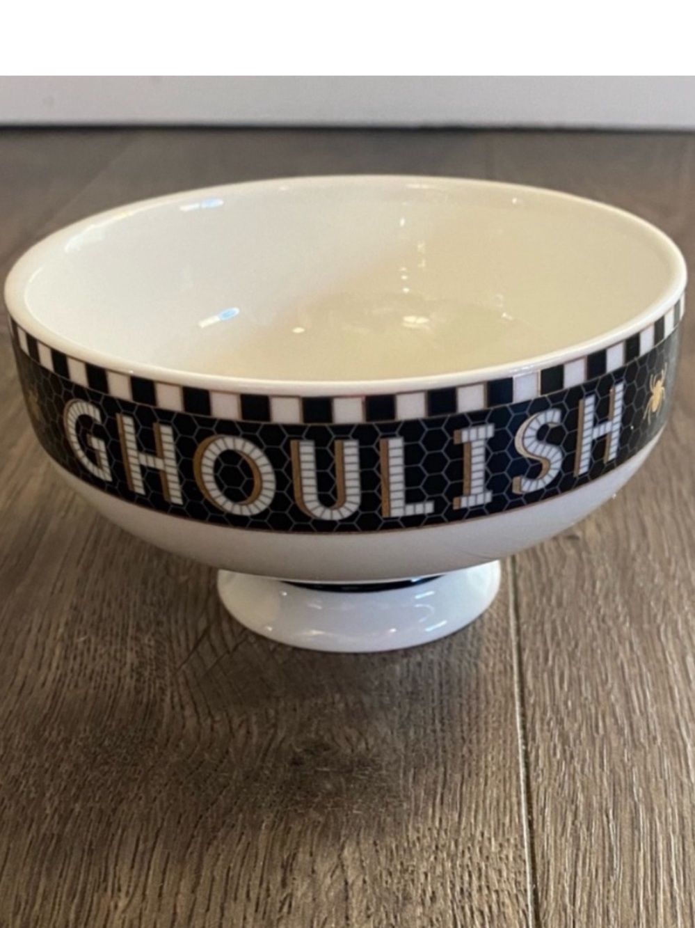 Anthropologie The Bistro Tile
Stoneware Nut Bowl:
Halloween Edition  "GHOULISH" - Picture 9 of 9